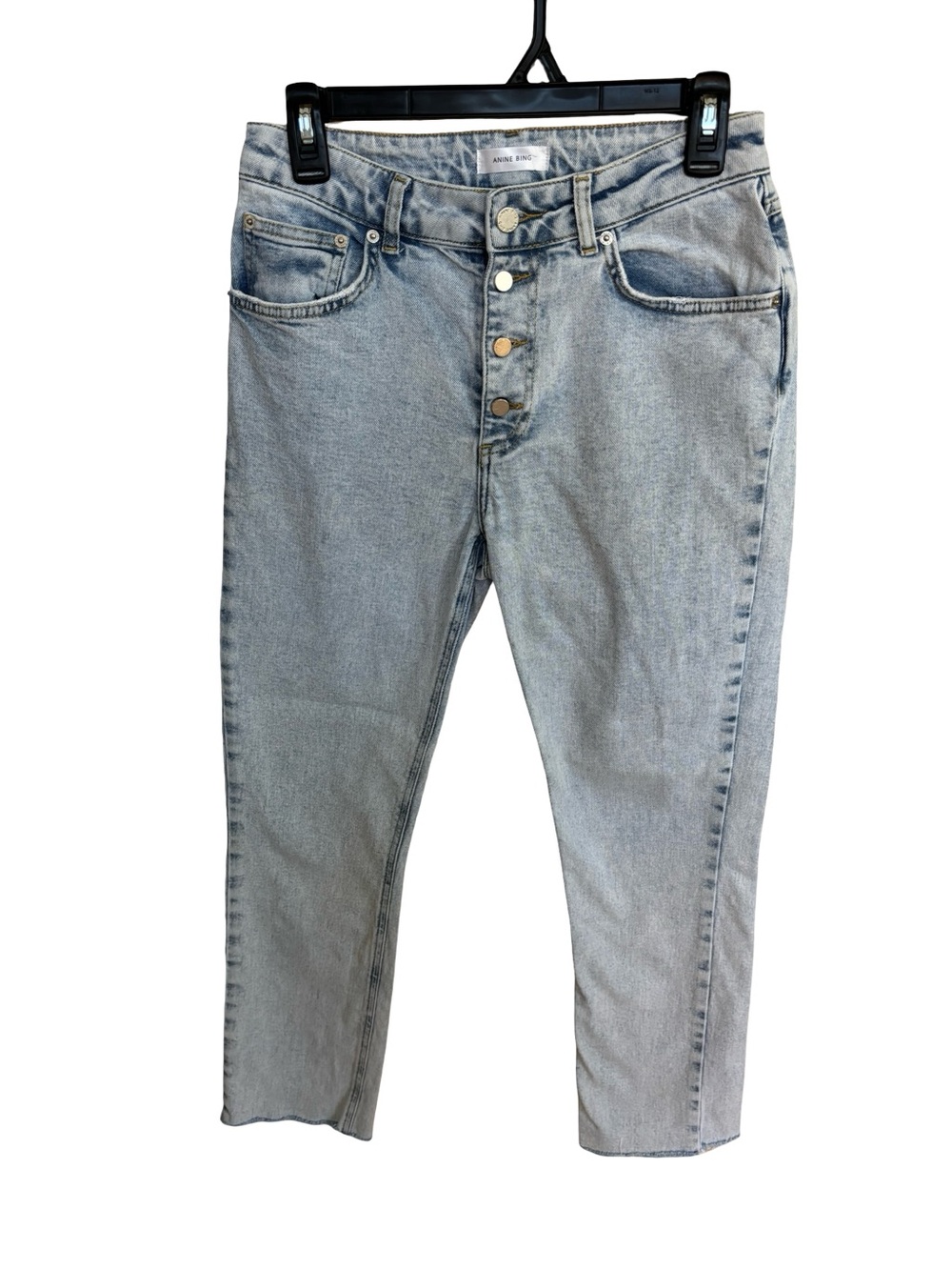 Anine Bing Freda Button Fly Jeans Light Wash Sz 27
